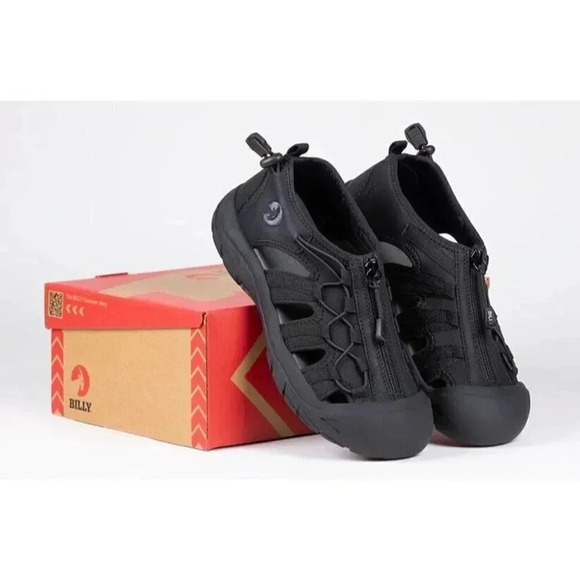 BILLY RIVER SANDALS WOMENS SIZE 6.5 BLACK ZIP FRONT - Picture 4 of 9